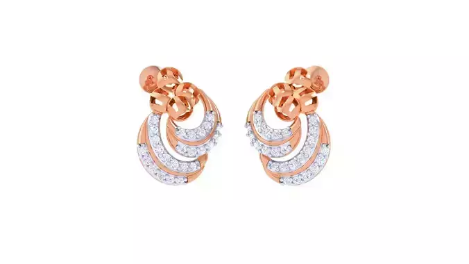 Women diamond studs Earrings 3dm renders 3D print model