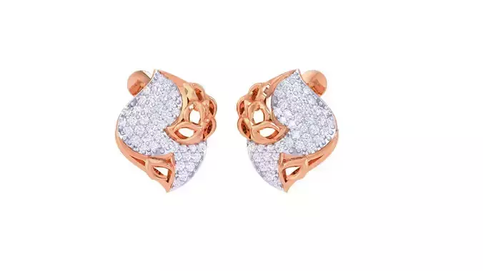 Women diamond studs Earrings 3dm renders 3D print model