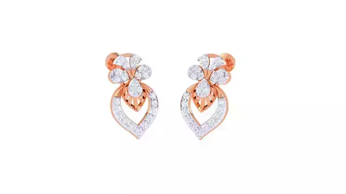 Women diamond studs Earrings 3dm renders 3D print model