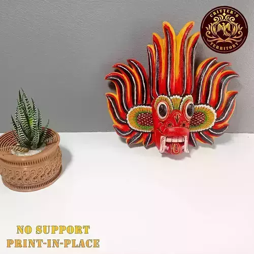 Traditional Fire Devil Mask print-in-place 3D print model