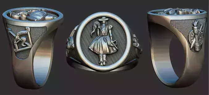 Orixa Oxossi Ring 3D print model