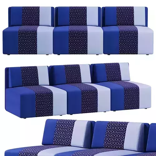 Block seat sofa by Edward Van Vliet