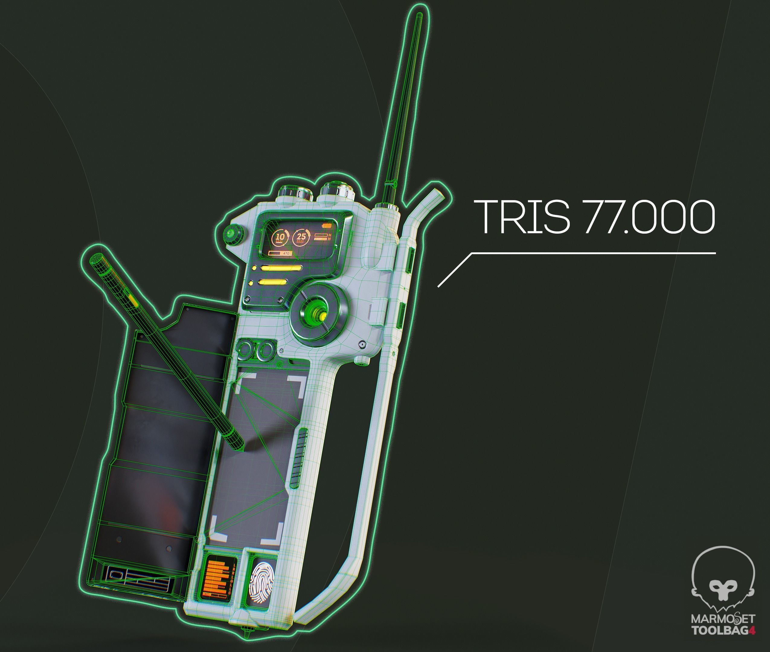 Portable Device Low-poly 3D model_4