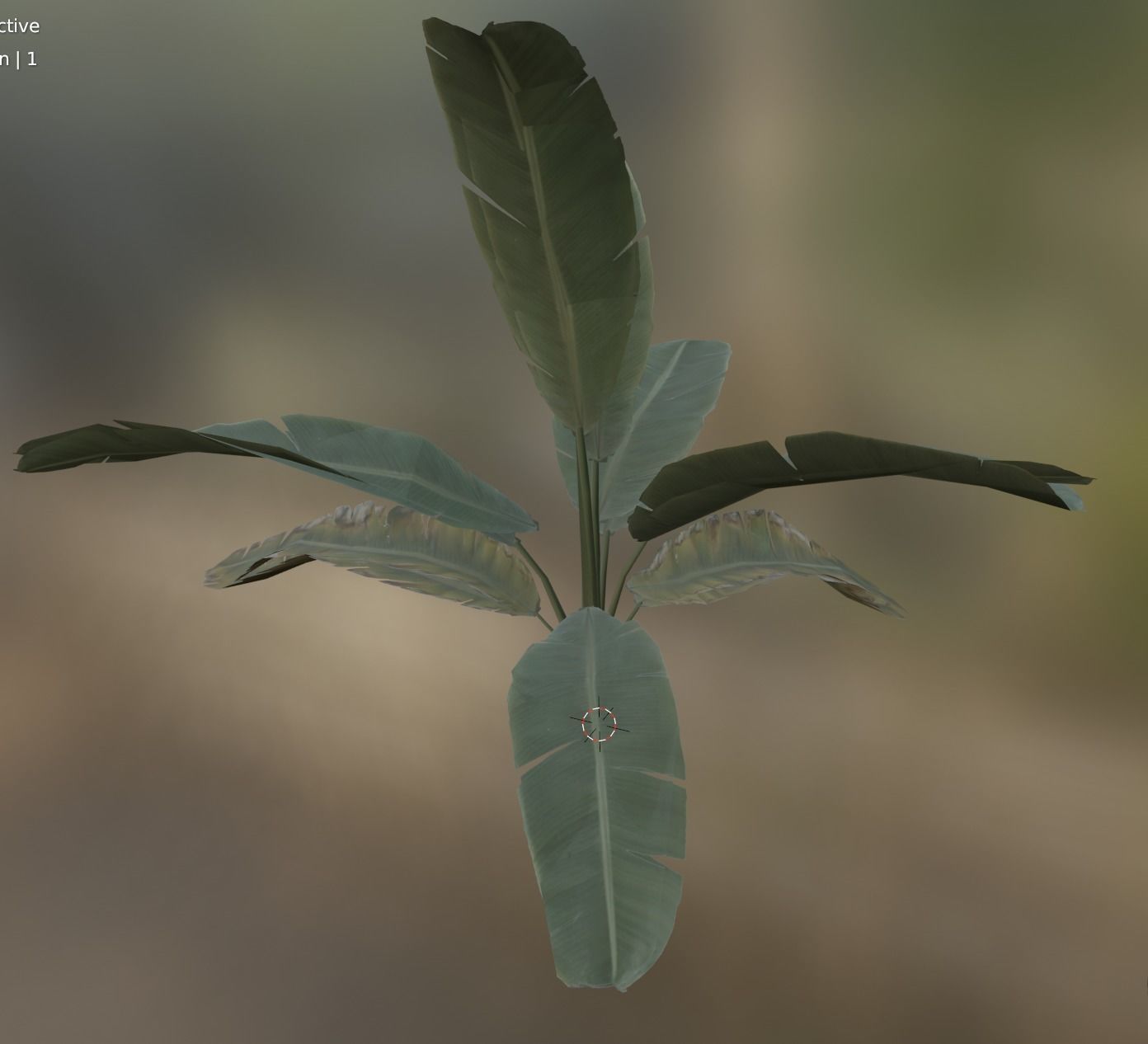 banana tree 3 Low-poly 3D model_1