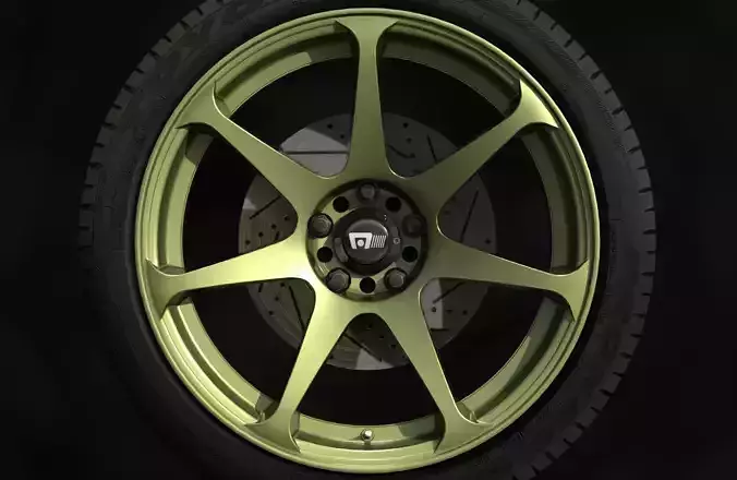 Motegi MR154 Battle Wheels - Game Ready - Textured Materials Low-poly 3D model