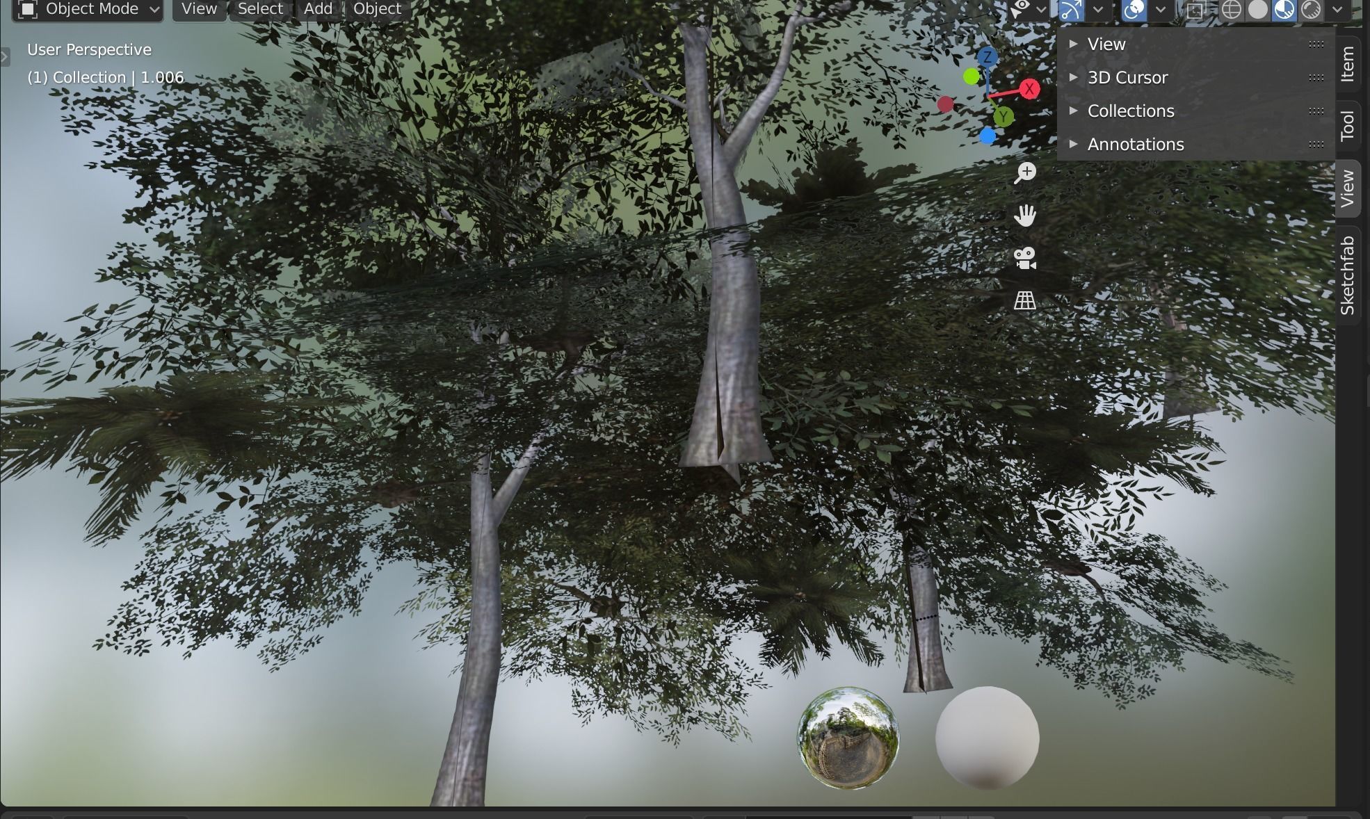 trees cluster  Low-poly 3D model_3