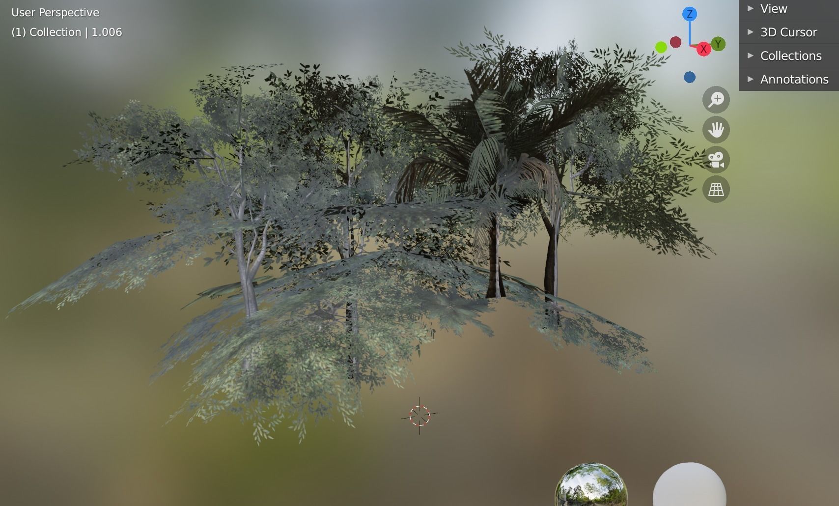 trees cluster  Low-poly 3D model_4