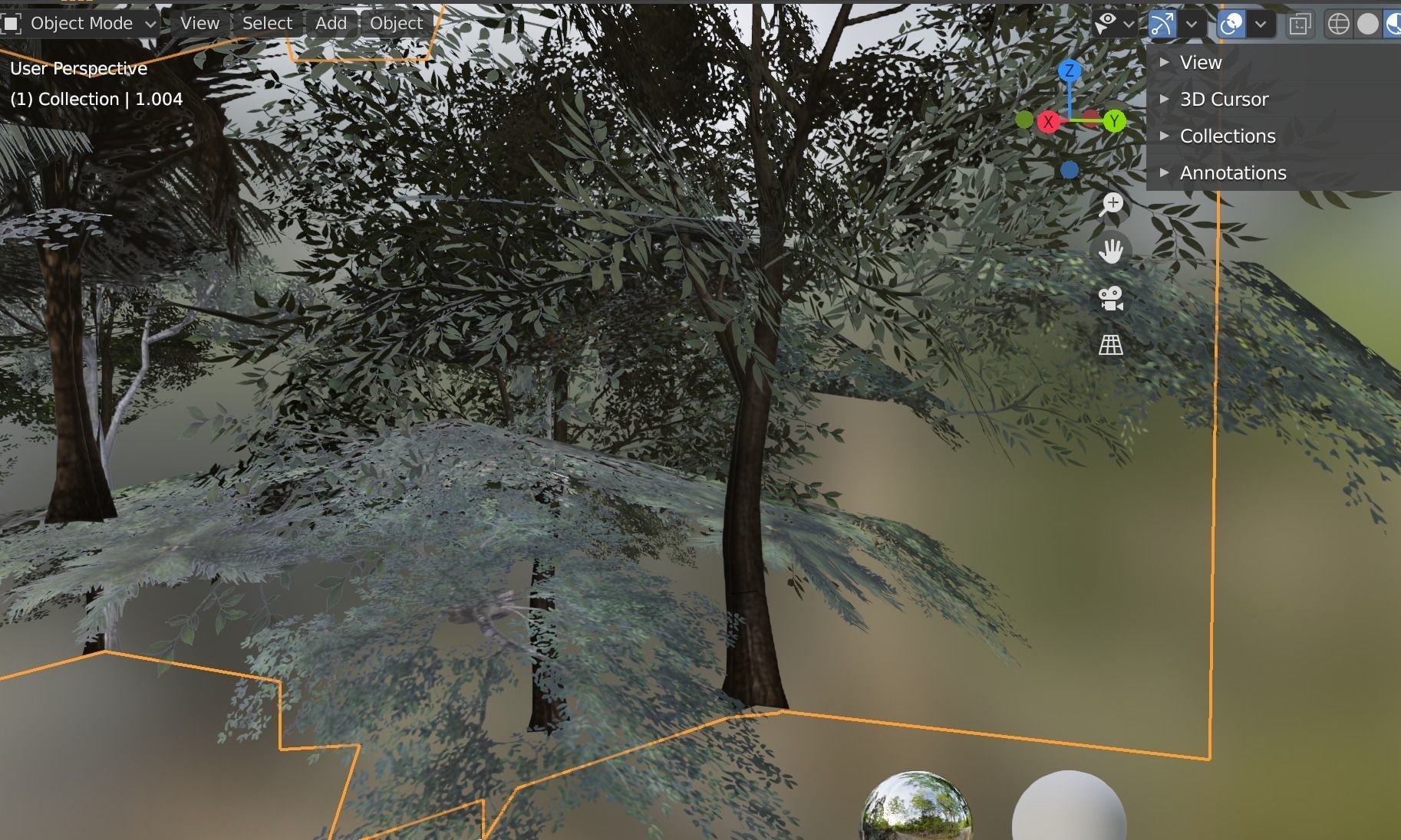 trees cluster  Low-poly 3D model_2