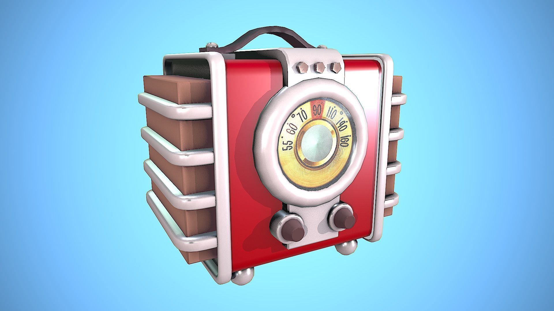 RADIO VINTAGE CARTOON STYLIZED Low-poly 3D model_6
