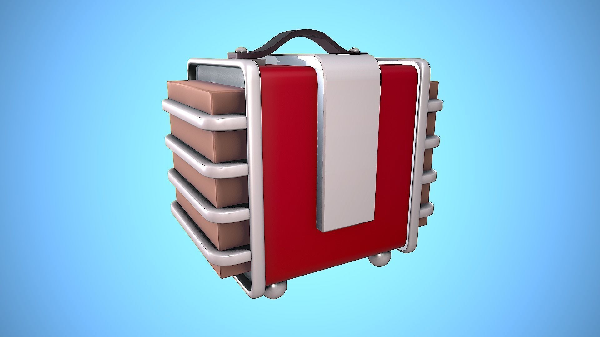RADIO VINTAGE CARTOON STYLIZED Low-poly 3D model_10