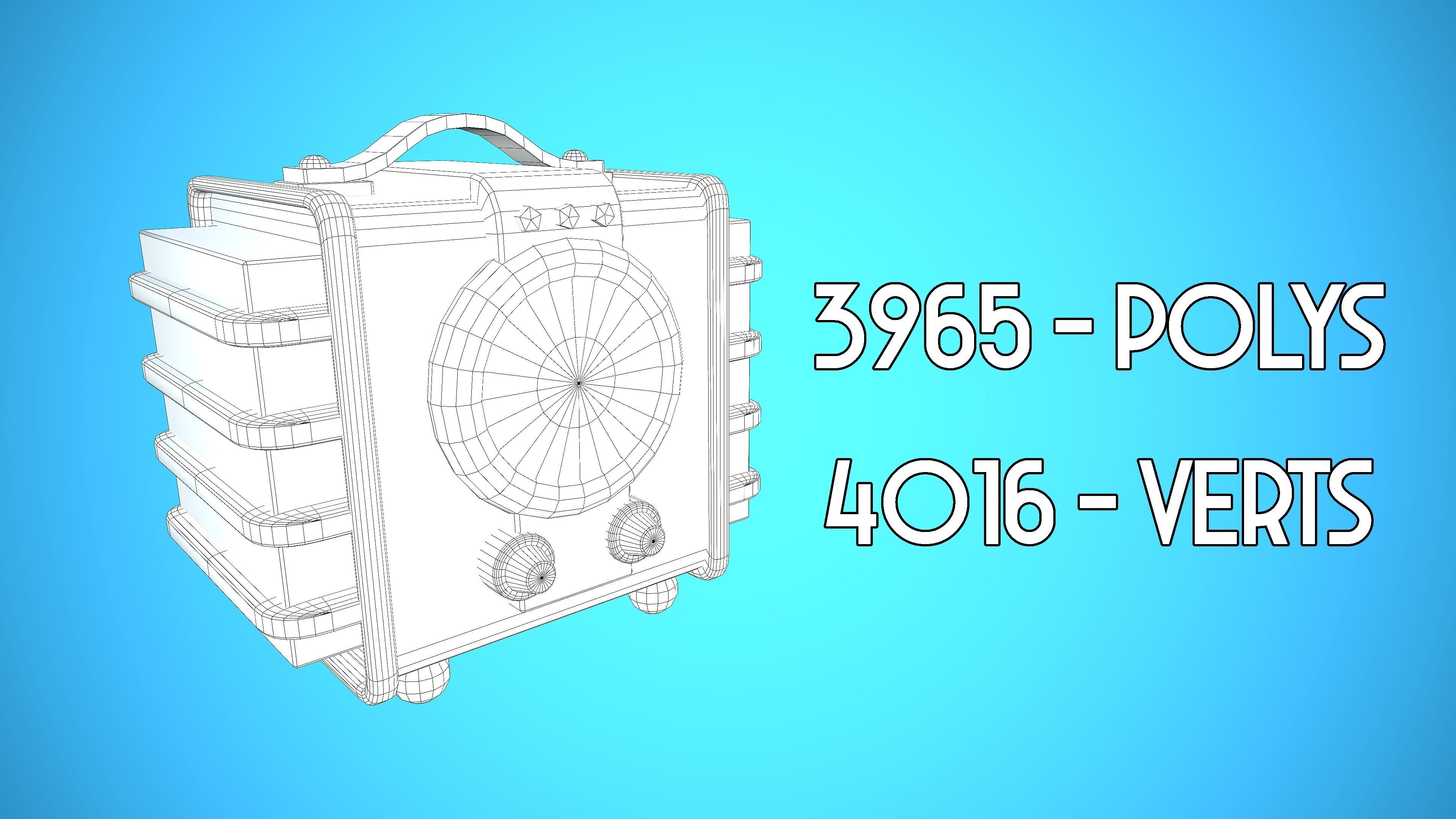 RADIO VINTAGE CARTOON STYLIZED Low-poly 3D model_2