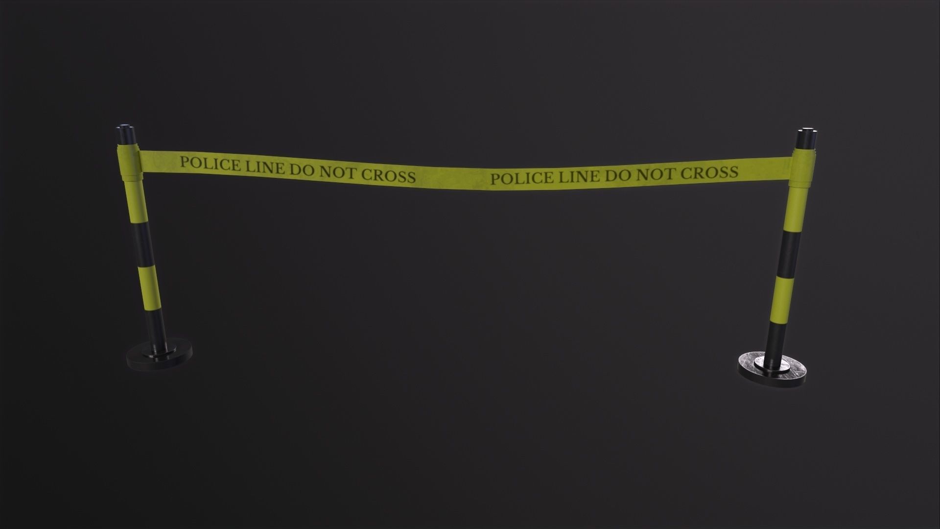 Police Line 3D Model Low-poly 3D model_2