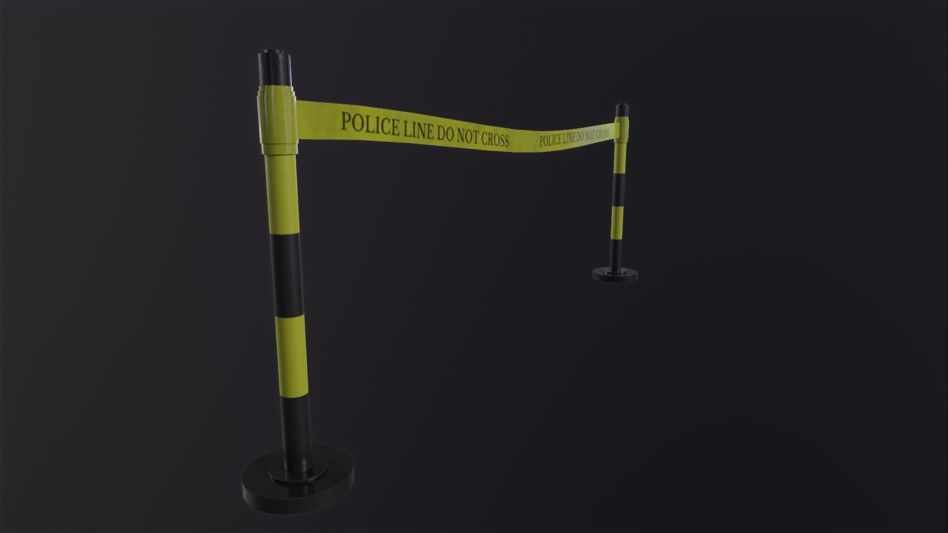 Police Line 3D Model Low-poly 3D model_4