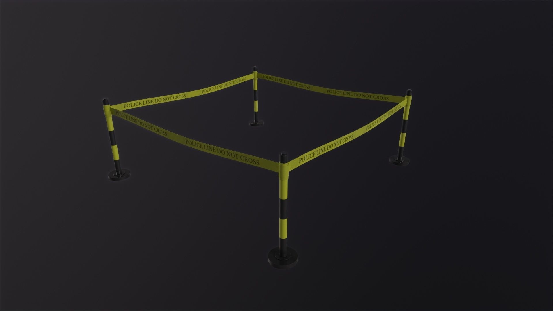 Police Line 3D Model Low-poly 3D model_5