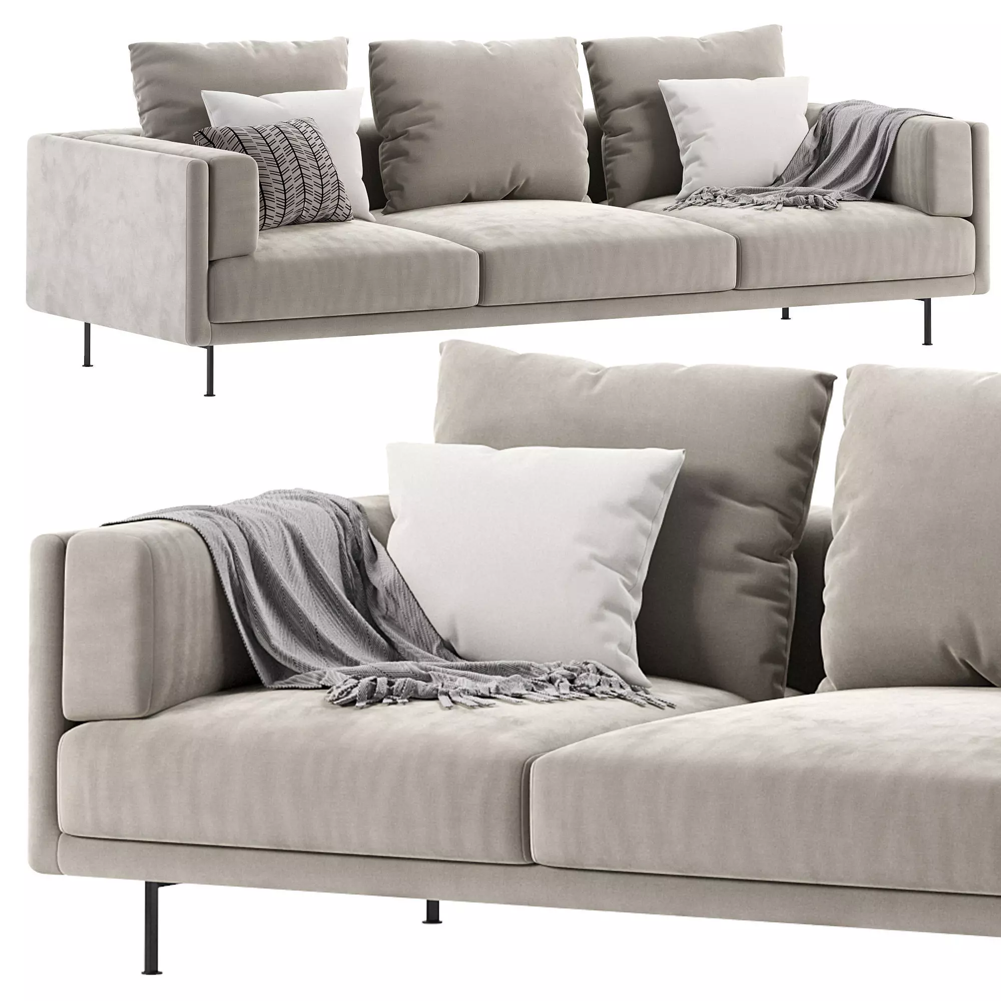 Josh sofa by Moroso 3D model_0