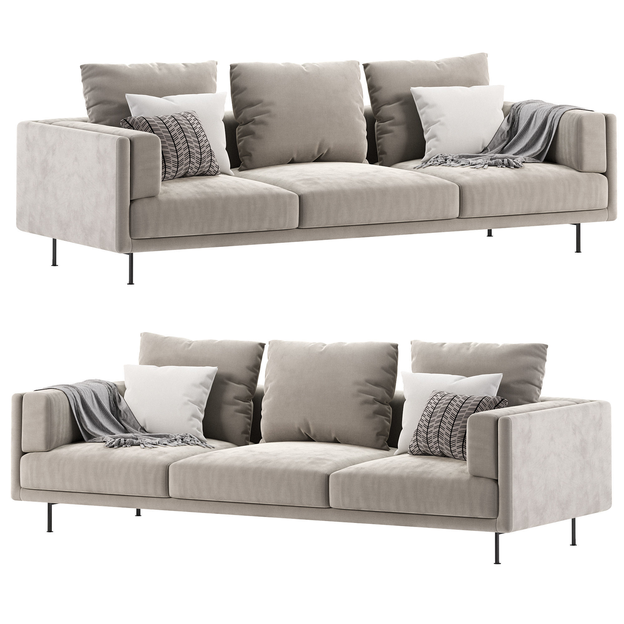 Josh sofa by Moroso 3D model_2