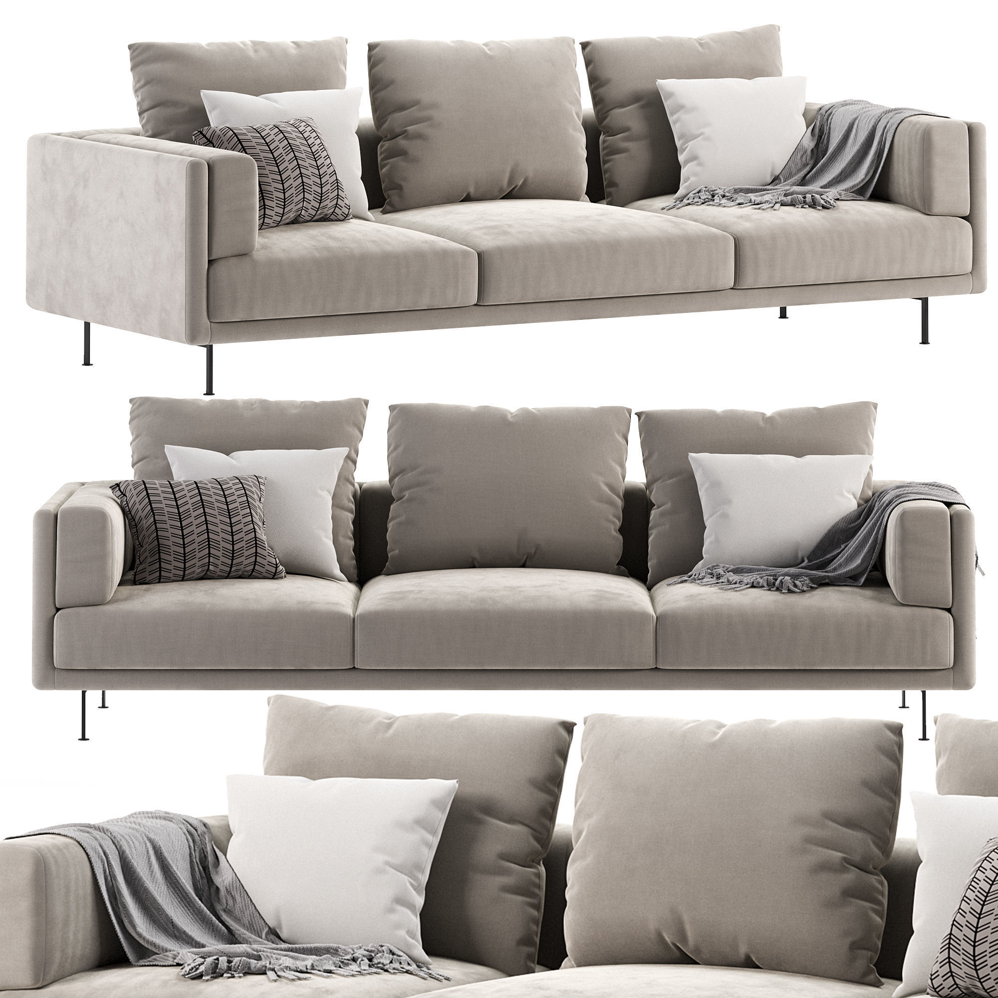 Josh sofa by Moroso 3D model_1