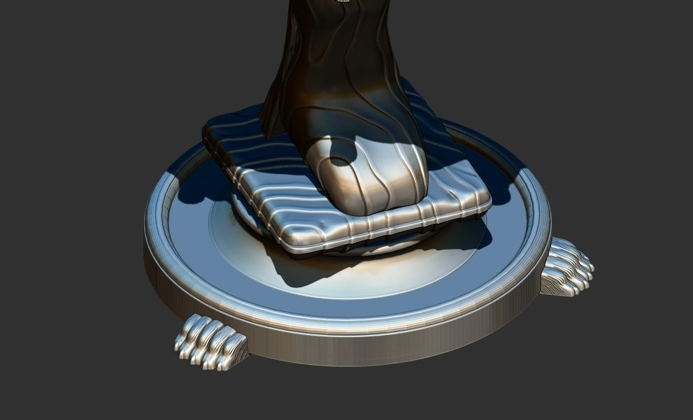 woman carrying table sculpture 3d printable model 3D print model_10