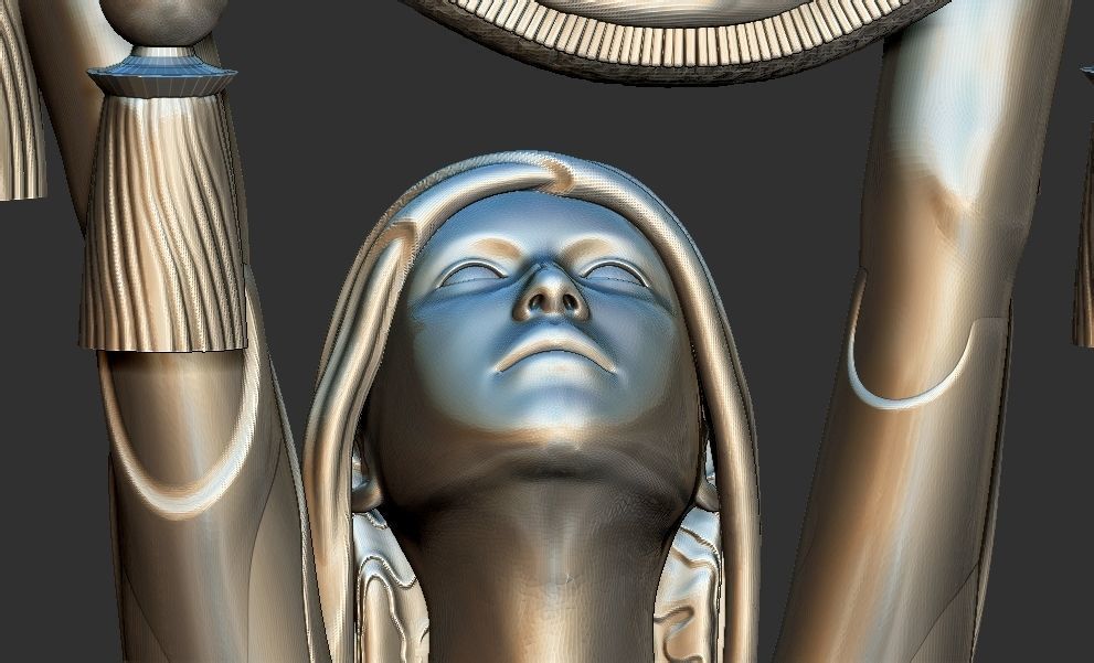 woman carrying table sculpture 3d printable model 3D print model_5