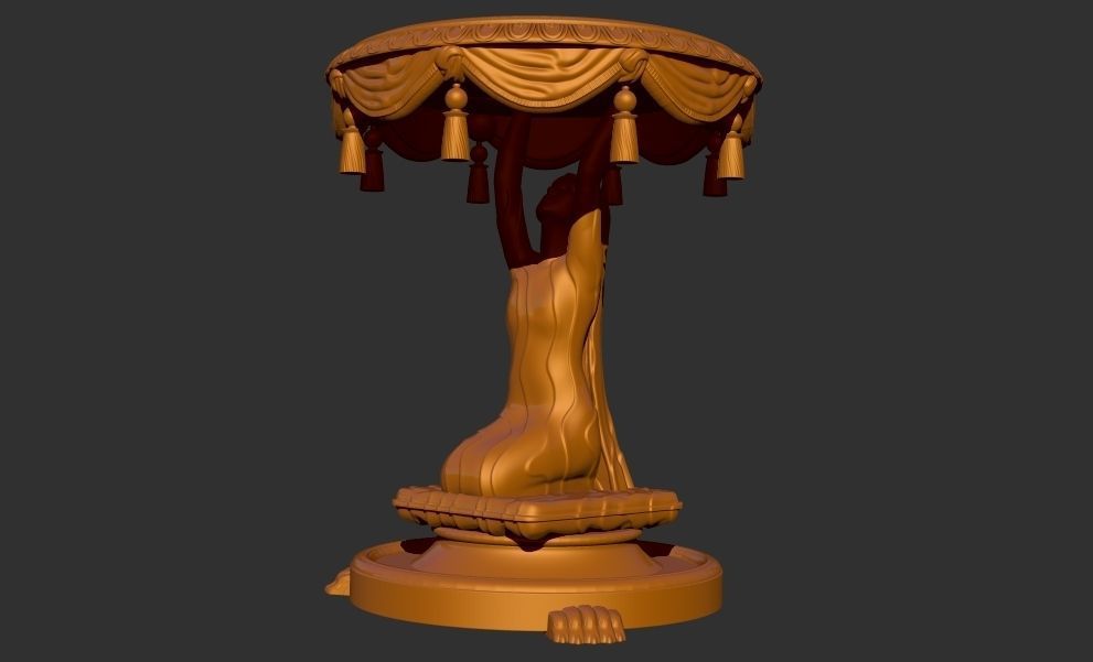 woman carrying table sculpture 3d printable model 3D print model_3
