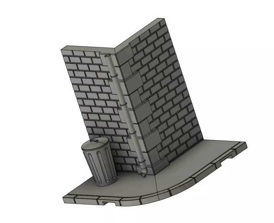 Mini diorama kit 1 35 scale urban scene 3D print model_0