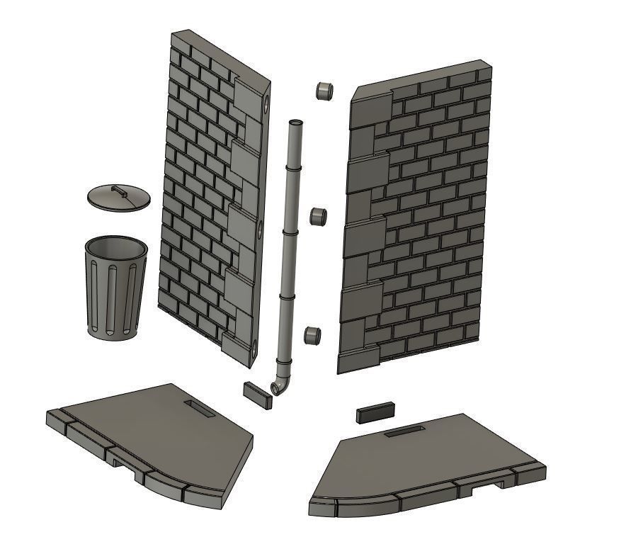 Mini diorama kit 1 35 scale urban scene 3D print model_6