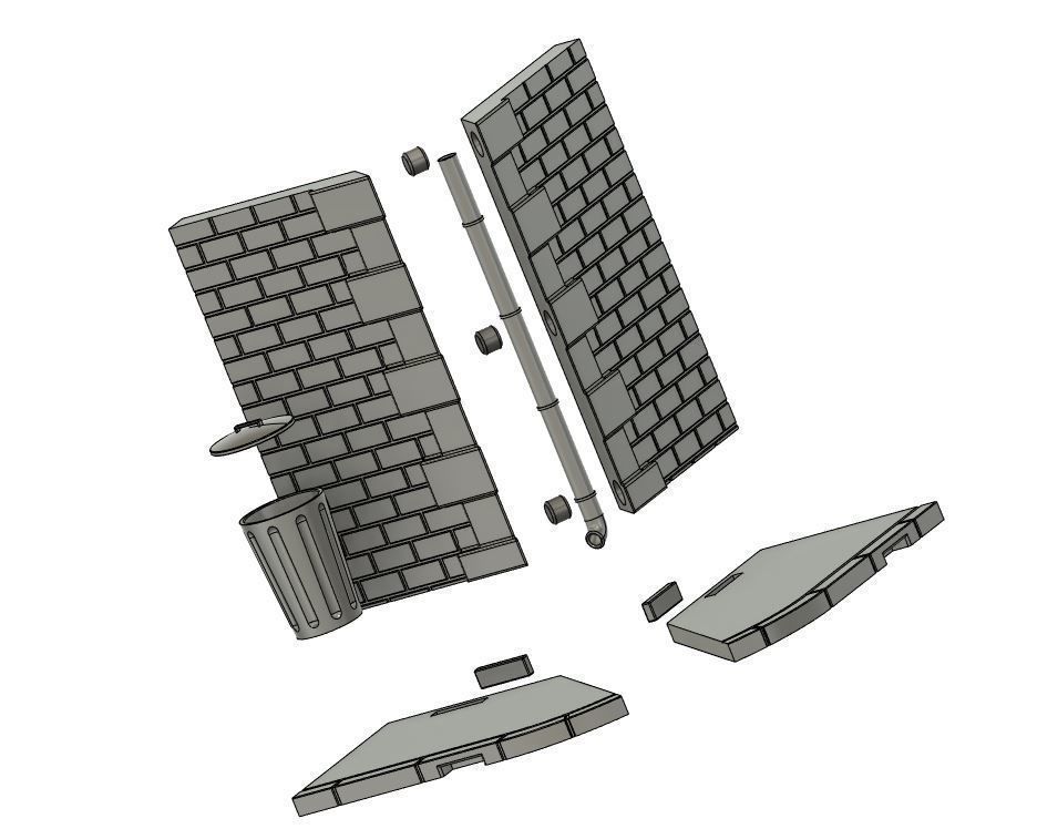 Mini diorama kit 1 35 scale urban scene 3D print model_7