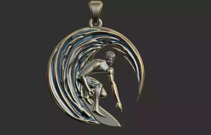 Surf Pendant 3D print model