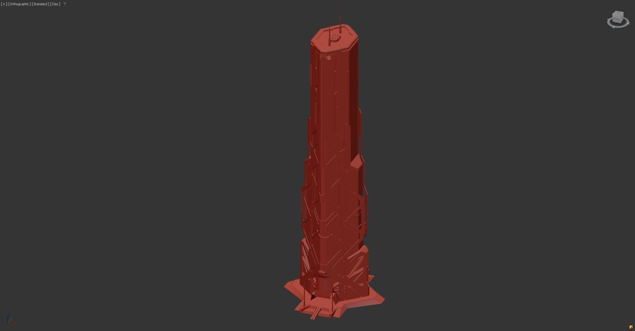 Futuristic sci-fi skyscraper building 3D model_11