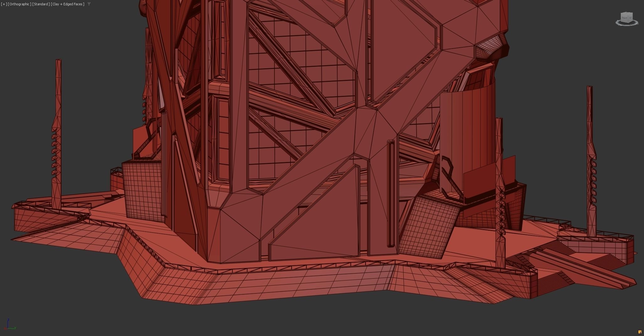 Futuristic sci-fi skyscraper building 3D model_18