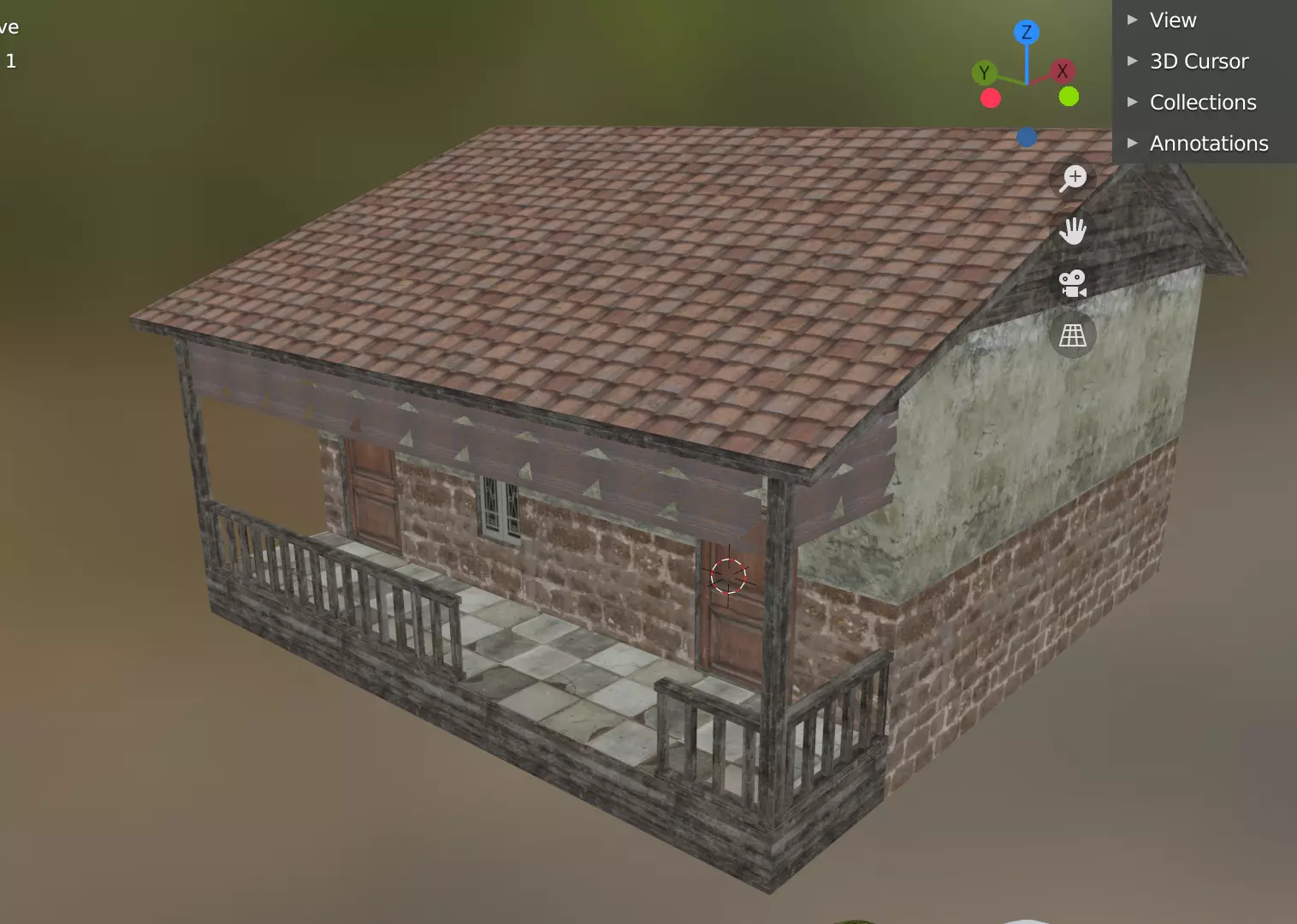 house building 1 Low-poly 3D model_0