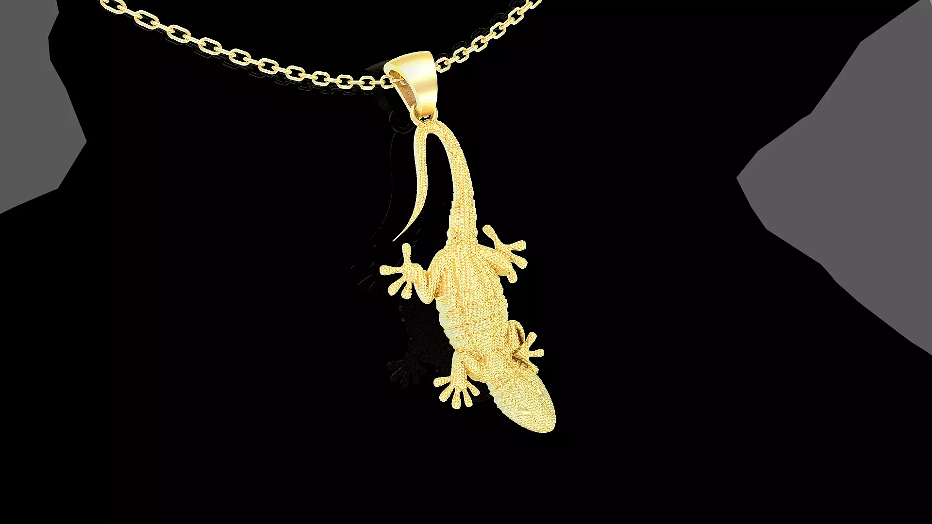 Lizard Pendant jewelry Gold Free 3D print model