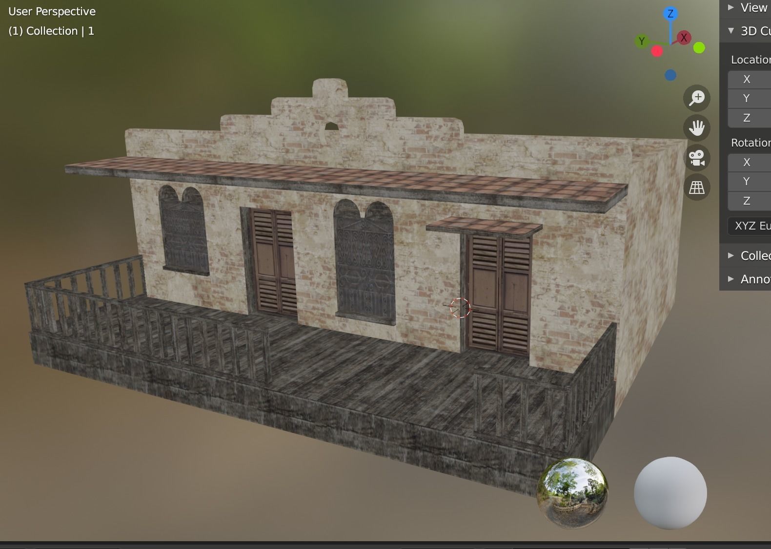 house building 2 Low-poly 3D model_2