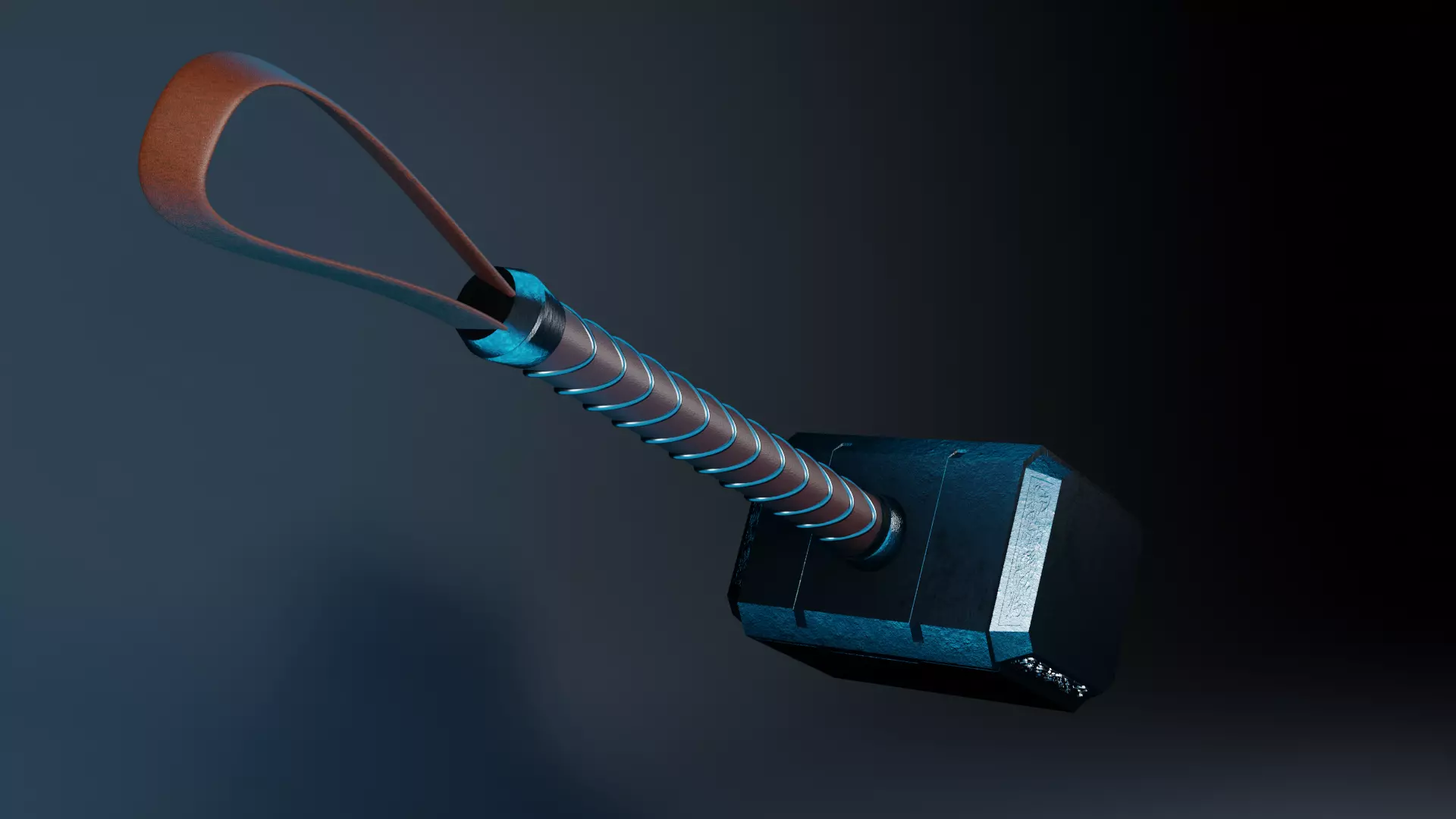 Thor hammer low polly Low-poly 3D model_0