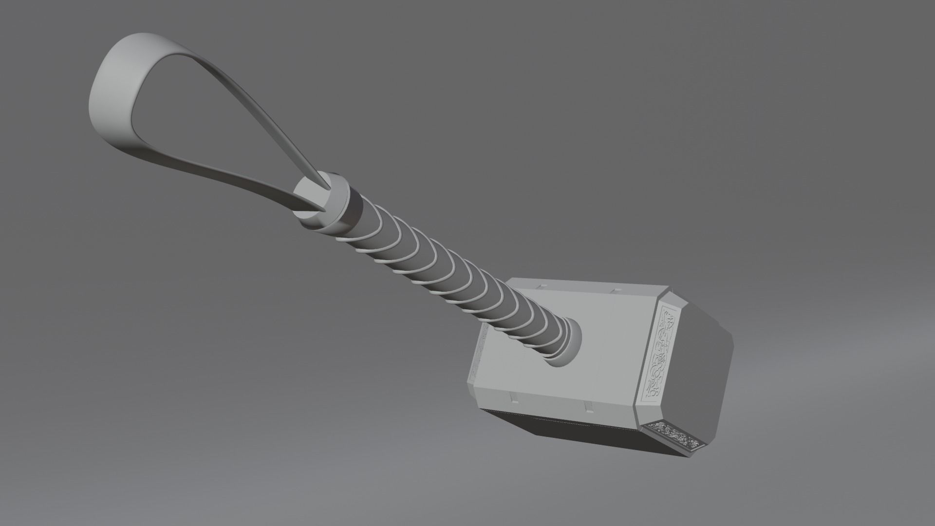 Thor hammer low polly Low-poly 3D model_1