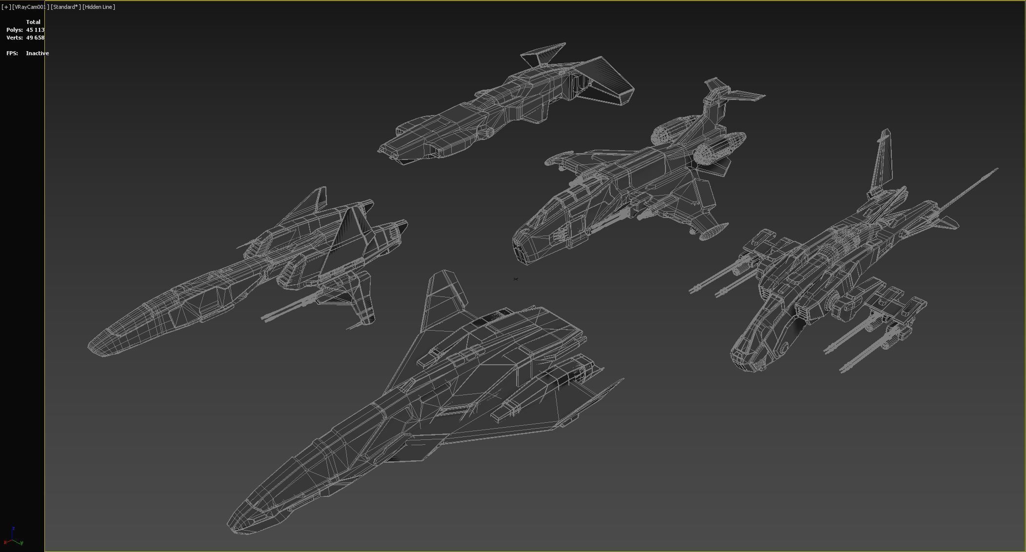 Sci Fi SET -  Aircraft Spaceship 3D model_29