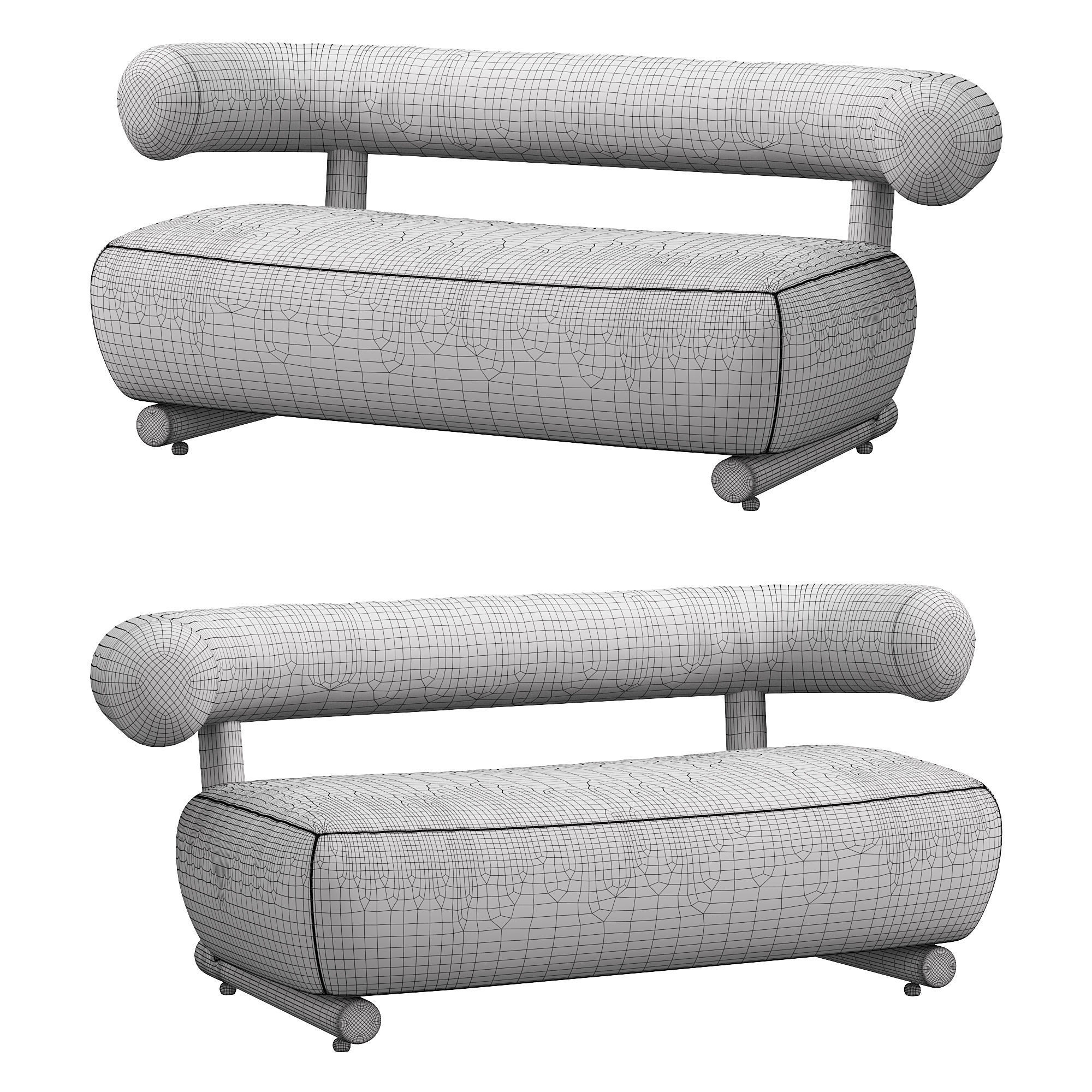 Pipe settee by Sebastian Herkner 3D model_3