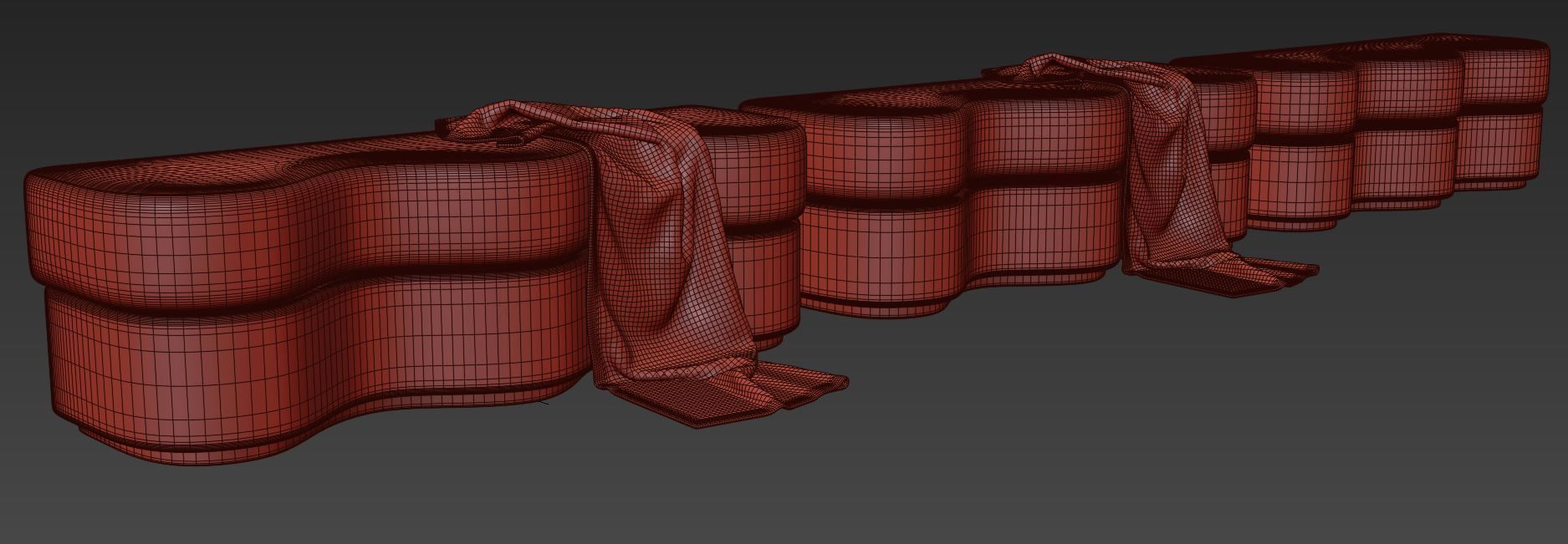 Triana Bench By En Gold 3D model_8