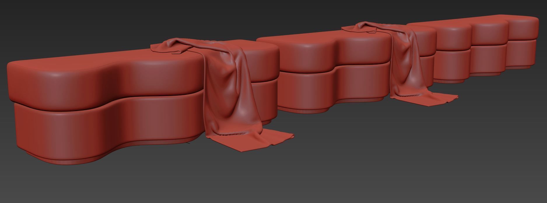 Triana Bench By En Gold 3D model_7