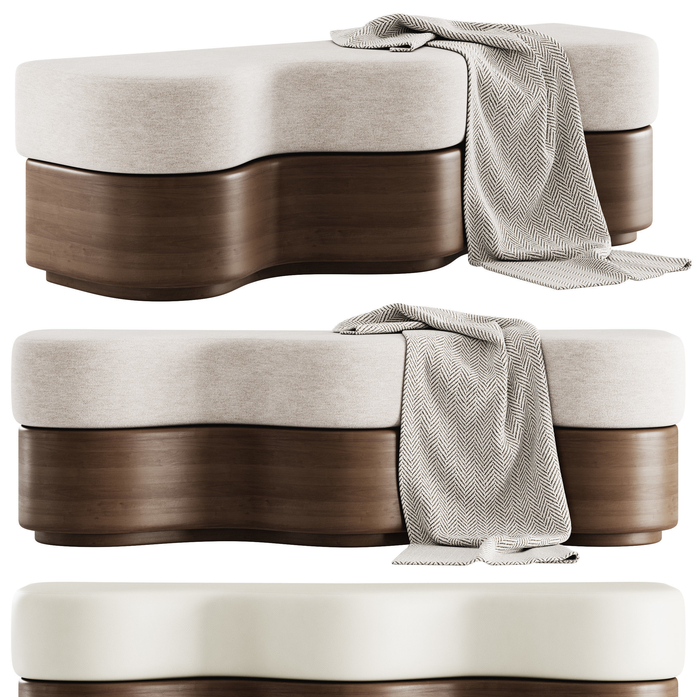 Triana Bench By En Gold 3D model_2