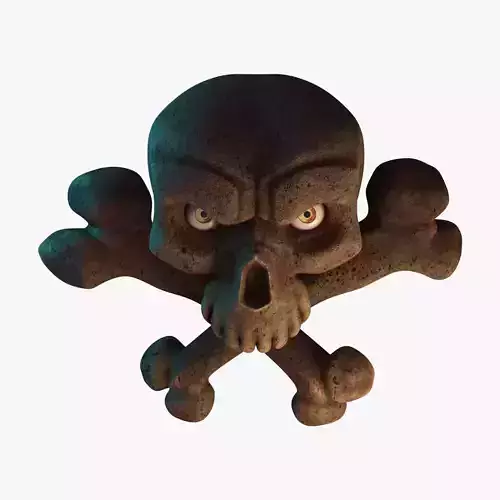 Cartoon Pirate Skull with Eyes  3D model