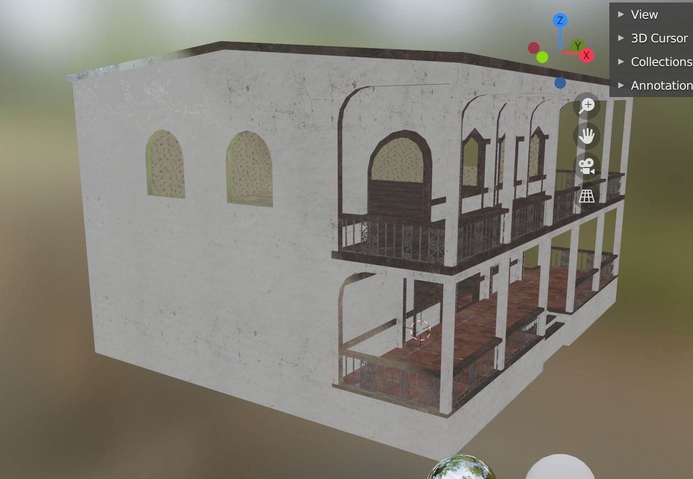 house building 4 Low-poly 3D model_3