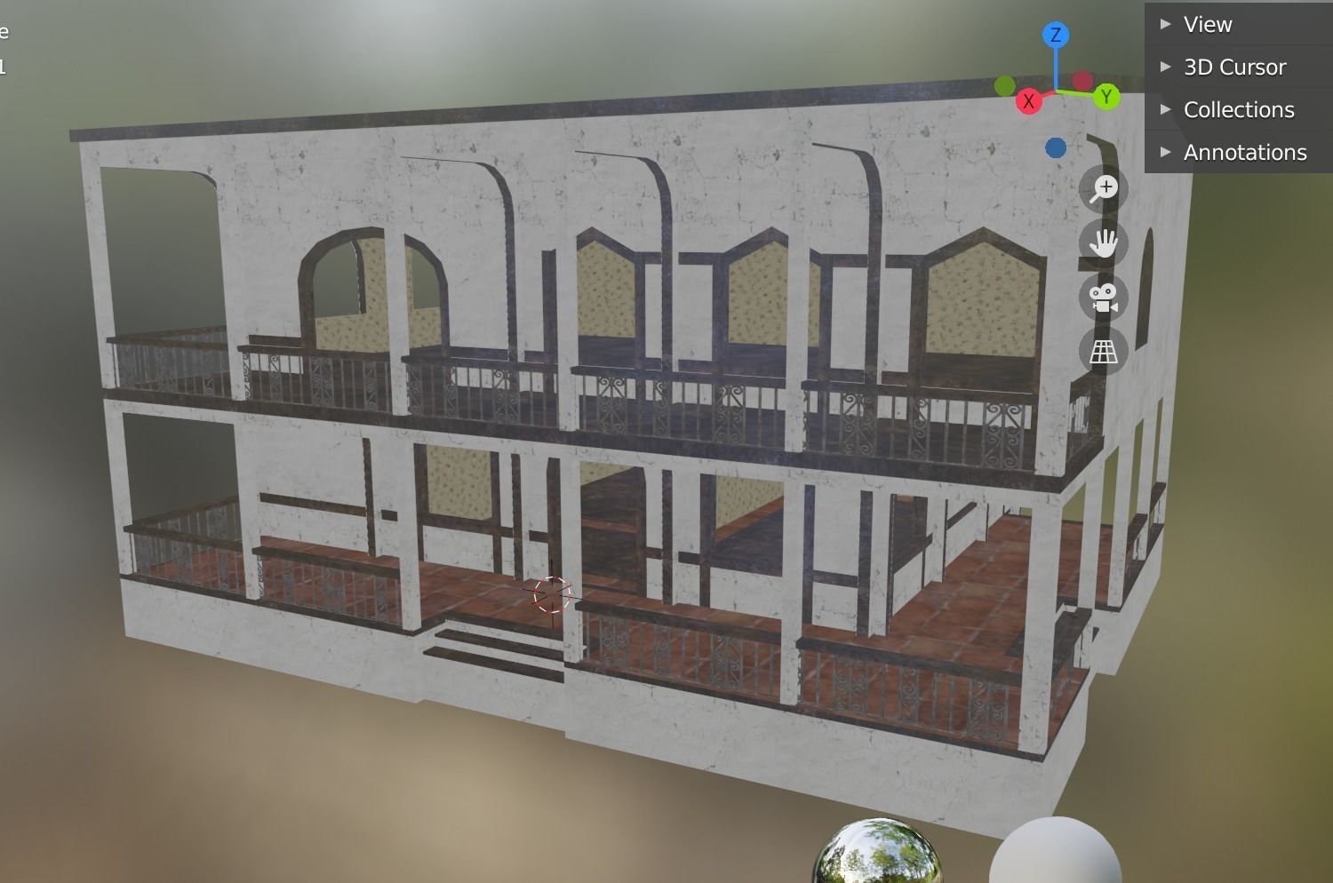 house building 4 Low-poly 3D model_2