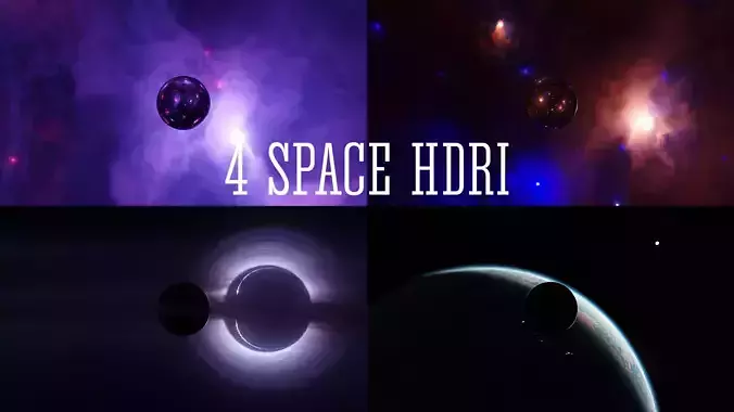 Space blackhole and nebula HDRI Sci-fi 3D Model Collection