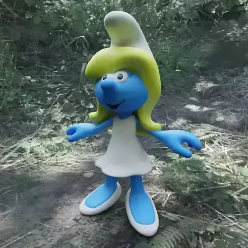 Smurfette Low-poly 3D model