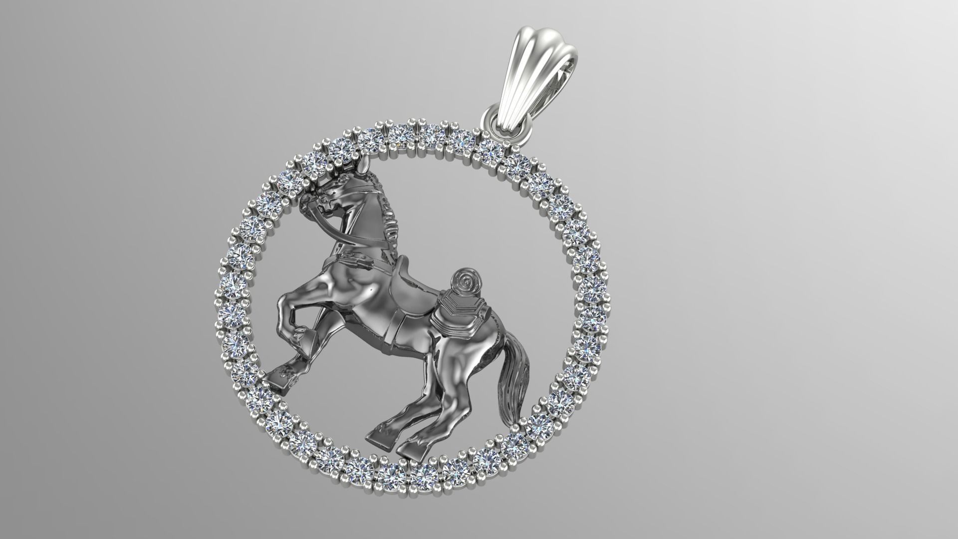 Horse Pendant 3D print model_2