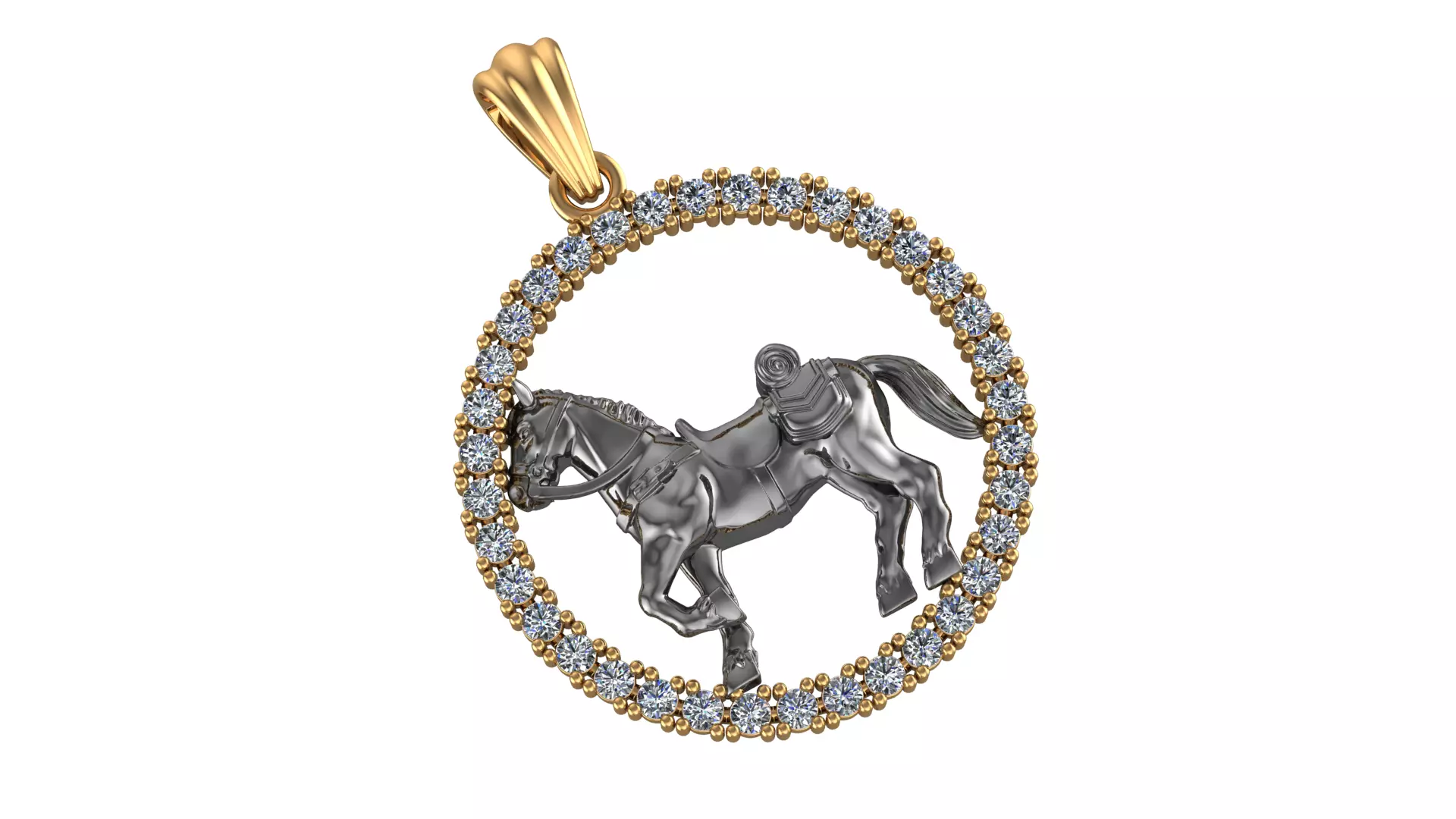 Horse Pendant 3D print model_0
