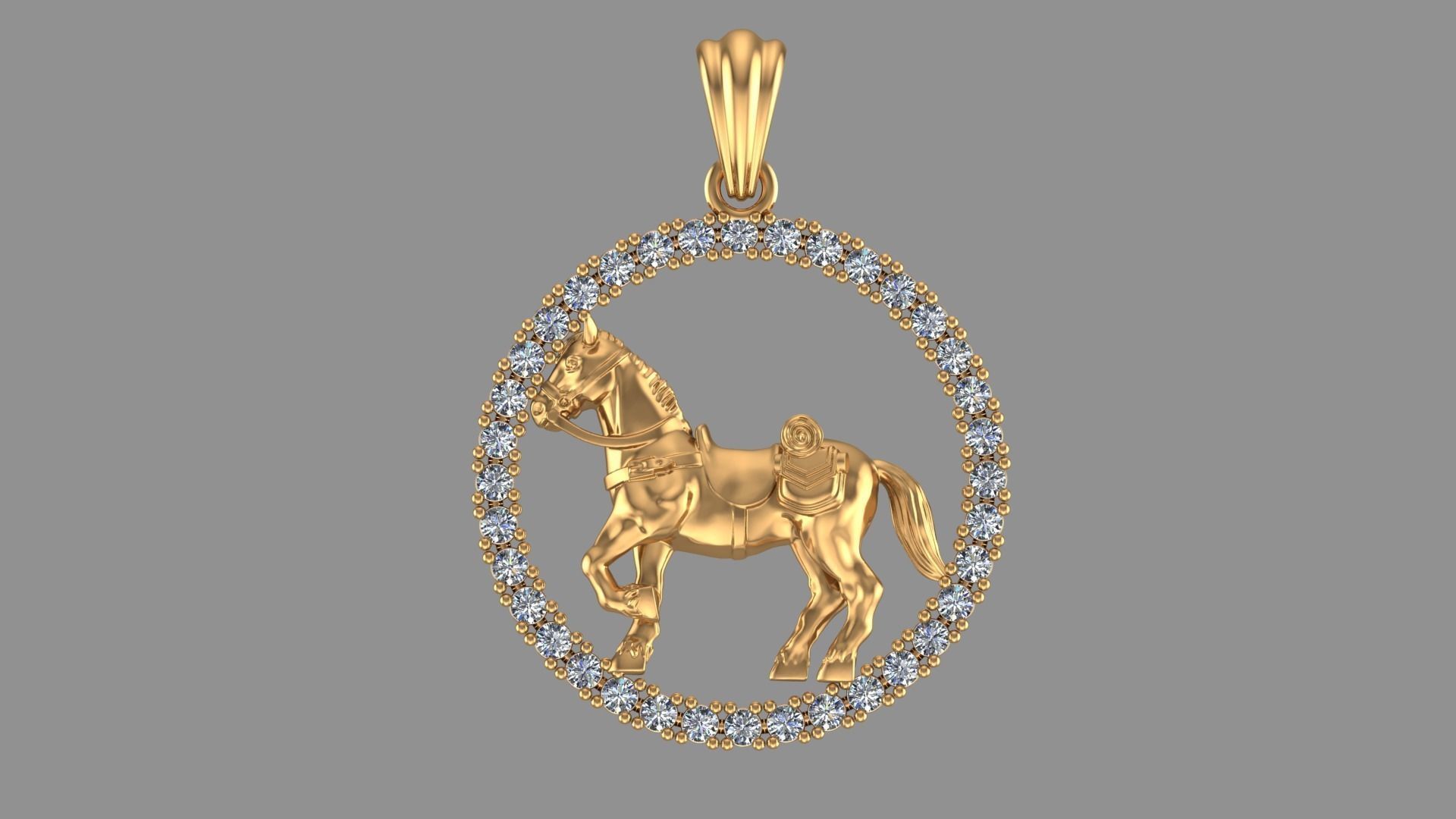Horse Pendant 3D print model_1