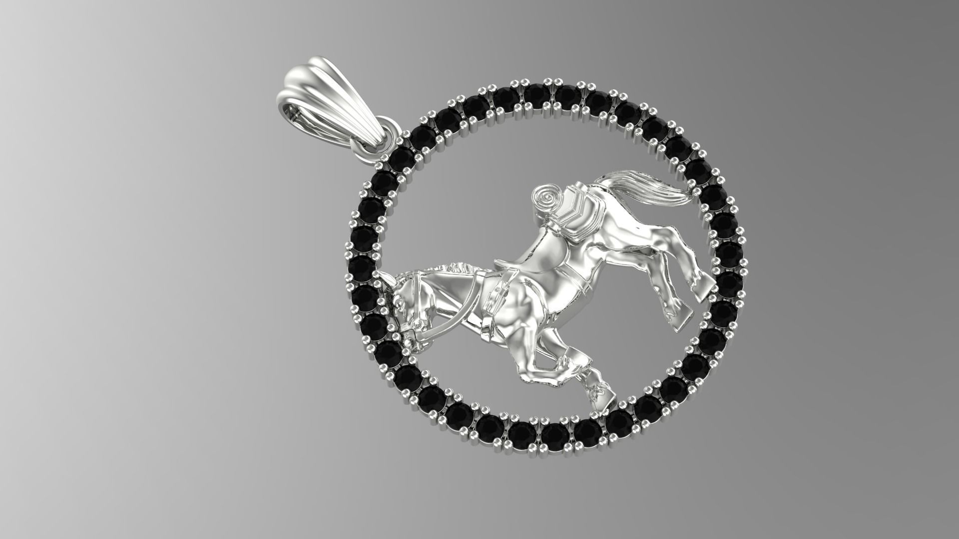 Horse Pendant 3D print model_3