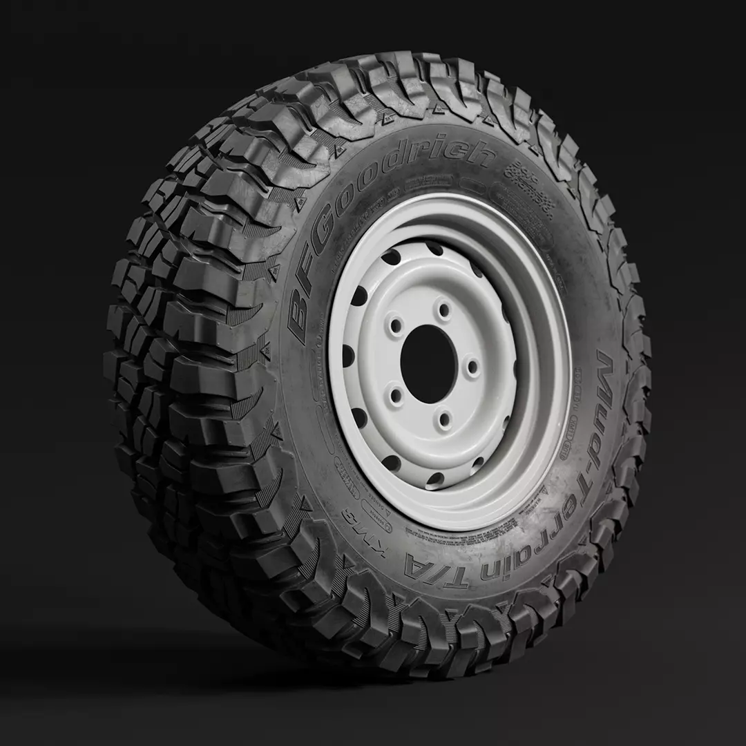 BFGoodrich Baja KM3 Tire - Real world details 3D model_0